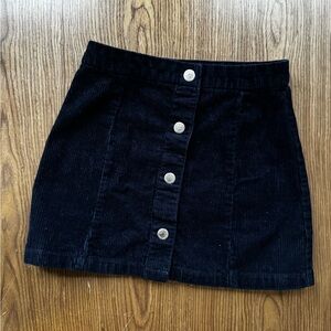 3 FOR $15 - Girls navy corduroy cotton snap miniskirt H&M 10-11 yrs